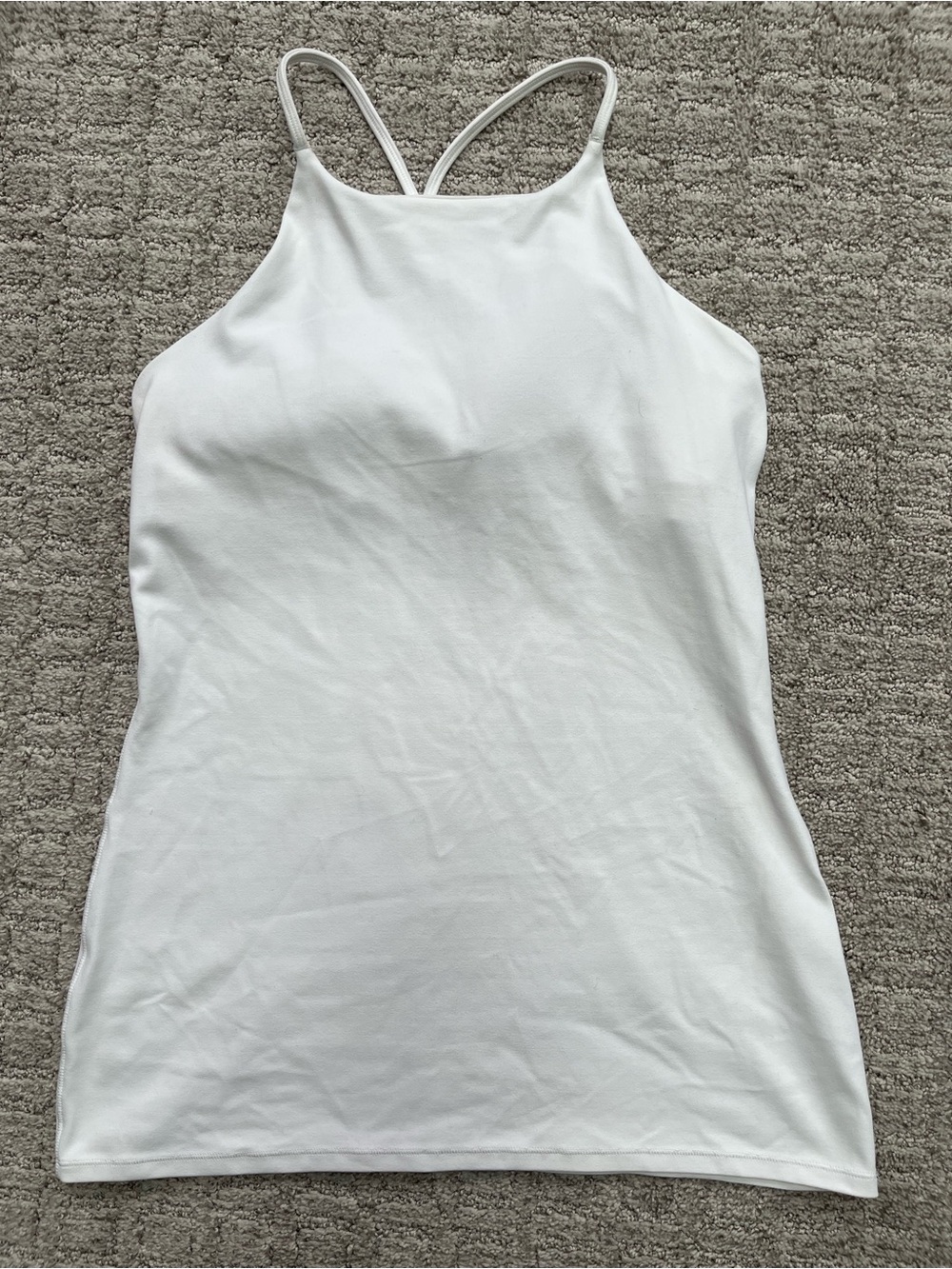lululemon athletica White Racerback Tank Top Built-in Bra - Picture 3 of 5